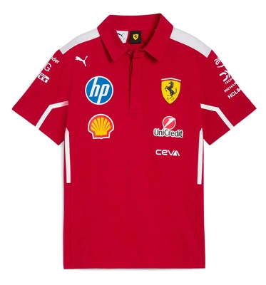 Scuderia Ferrari F1 Kids 2025 Team Polo Shirt - Dark Cherry