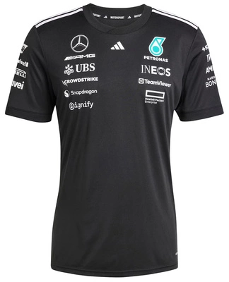 Mercedes AMG Petronas F1 adidas 2025 Men's Team Driver T-Shirt - Black