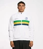 Ayrton Senna F1 Men's Retro Stripe Full Zip Sweatshirt- White