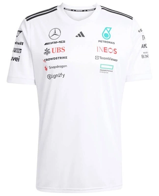 Mercedes AMG Petronas F1 adidas 2025 Men's Team Driver T-Shirt - White