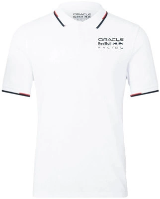 Red Bull Racing F1 Men's Core Mono Polo Shirt - Bright White