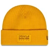 New Era Red Bull Racing F1 Fisherman Cuff Knit Beanie Hat - Dark Yellow