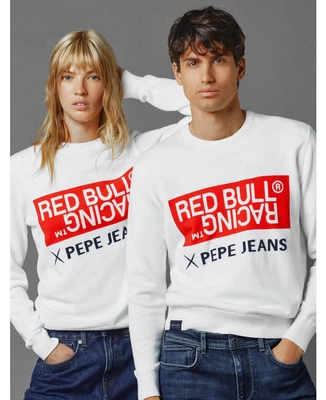 Sweter Red Bull Racing x Pepe Jeans - Intarsia Logo Knit Crew Neck