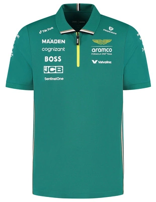 Aston Martin F1 Men's 2025 Team Polo Shirt - Green