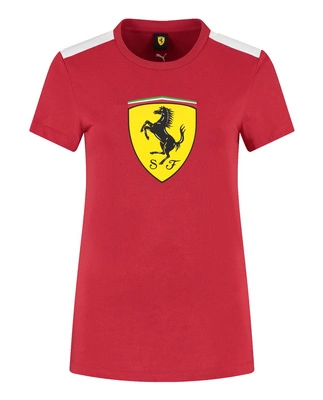 Koszulka damska Scuderia Ferrari F1 Large Shield - Dark Cherry