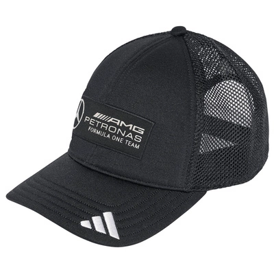 Mercedes AMG Petronas F1 adidas 2025 Logo Trucker Cap - Black