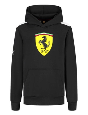 Scuderia Ferrari F1 Kid's Large Shield Hoodie - Black