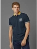 Red Bull Racing x Pepe Jeans - Men's Graphic Stripe Collar Polo Shirt - Dulwich Blue