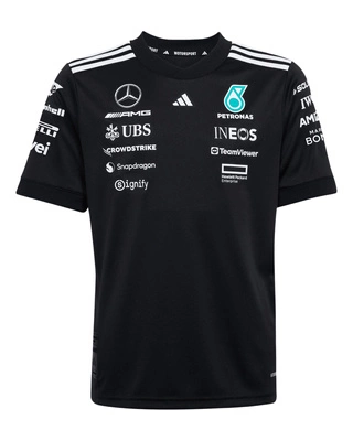 Koszulka dziecięca Mercedes AMG Petronas F1 adidas 2025 Driver - Black