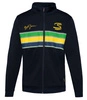 Ayrton Senna F1 Men's Retro Stripe Full Zip Sweatshirt- Navy