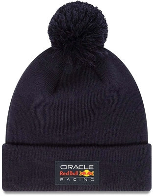 New Era Red Bull Racing Essential Bobble Knit Beanie Hat - Navy