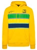 Ayrton Senna F1 Men's Stripe Pullover Hoodie - Yellow