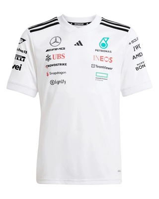 Koszulka dziecięca Mercedes AMG Petronas F1 adidas 2025 Driver - White