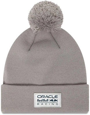 New Era Red Bull Racing Essential Bobble Knit Beanie Hat - Grey